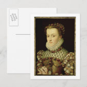 Portret van Elizabeth of Austria (1554-92) Koningi Briefkaart (Voorkant / Achterkant)