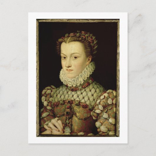 Portret van Elizabeth of Austria (1554-92) Koningi Briefkaart (Voorkant)