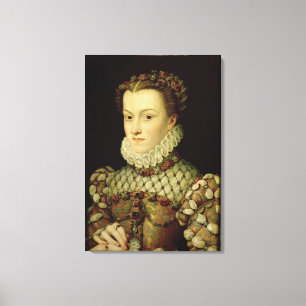 Portret van Elizabeth of Austria (1554-92) Koningi Canvas Afdruk