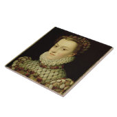 Portret van Elizabeth of Austria (1554-92) Koningi Tegeltje (Zijkant)