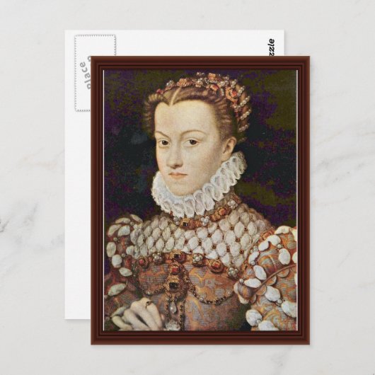Portret van Elizabeth of Austria door Clouet Franç Briefkaart (Voorkant / Achterkant)