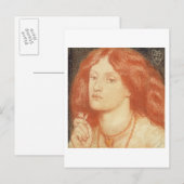 Portret van Elizabeth Siddal (1834-62), 1860 (rood Briefkaart (Voorkant / Achterkant)