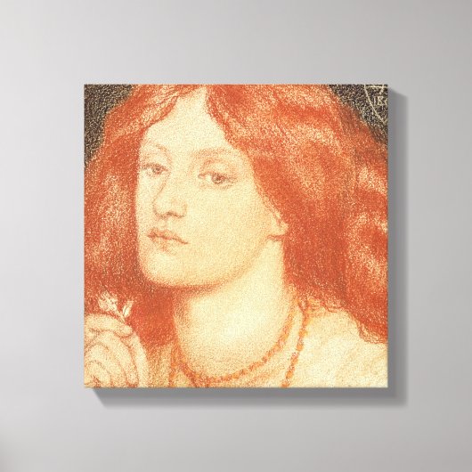 Portret van Elizabeth Siddal (1834-62), 1860 (rood Canvas Afdruk (Voorkant)