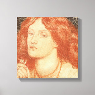 Portret van Elizabeth Siddal (1834-62), 1860 (rood Canvas Afdruk