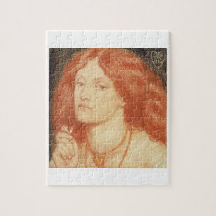 Portret van Elizabeth Siddal (1834-62), 1860 (rood Legpuzzel