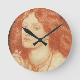 Portret van Elizabeth Siddal (1834-62), 1860 (rood Ronde Klok