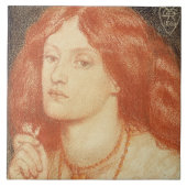 Portret van Elizabeth Siddal (1834-62), 1860 (rood Tegeltje (Voorkant)