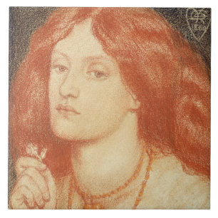 Portret van Elizabeth Siddal (1834-62), 1860 (rood Tegeltje