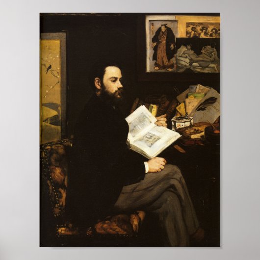 Portret van Emile Zola door Manet - Poster (Voorkant)