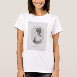 Portret van Emily Bronte (1818-48) gegraveerd door T-shirt