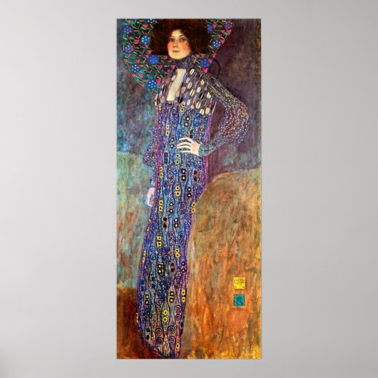 Portret van Emily Floge door Gustav Klimt Poster (Voorkant)