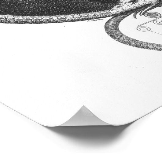 Portret van Emmanuel Kant 2 Poster (Hoek)