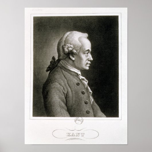 Portret van Emmanuel Kant, Duitse filosoof Poster (Voorkant)