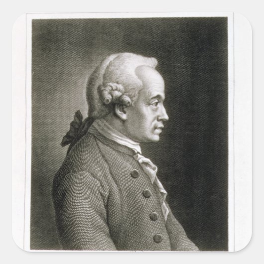 Portret van Emmanuel Kant, Duitse filosoof Vierkante Sticker (Voorkant)