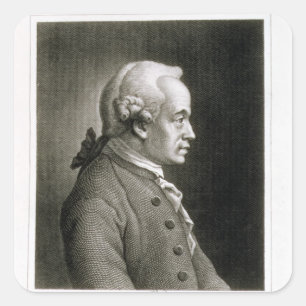 Portret van Emmanuel Kant, Duitse filosoof Vierkante Sticker