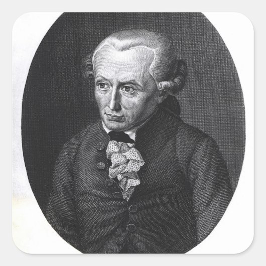 Portret van Emmanuel Kant Vierkante Sticker (Voorkant)