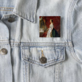 Portret van Empress Eugenie van Frankrijk Vierkante Button 5,1 Cm (In situ)