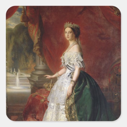 Portret van Empress Eugenie van Frankrijk Vierkante Sticker (Voorkant)