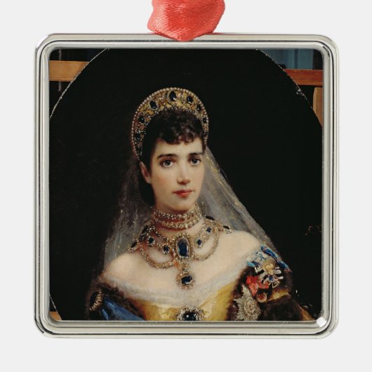 Portret van Empress Maria Fyodorovna Metalen Ornament (Voorkant)