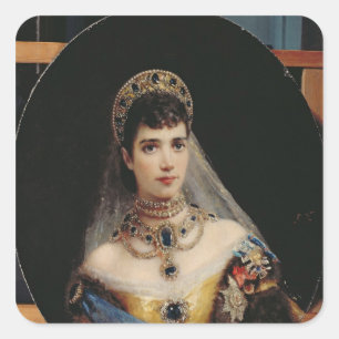 Portret van Empress Maria Fyodorovna Vierkante Sticker