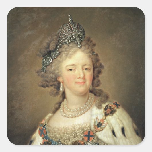 Portret van Empress Maria Fyodorovna Vierkante Sticker (Voorkant)