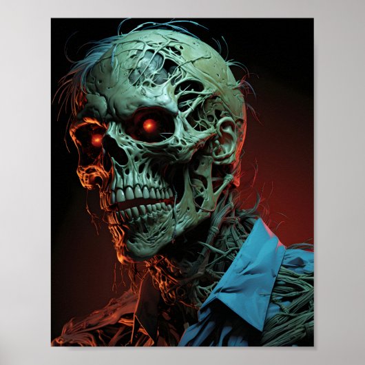 Portret van enge Halloween Zombie Poster (Voorkant)