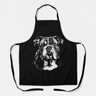 Portret van Engelse Bulldog Minimalistische Kledin Schort
