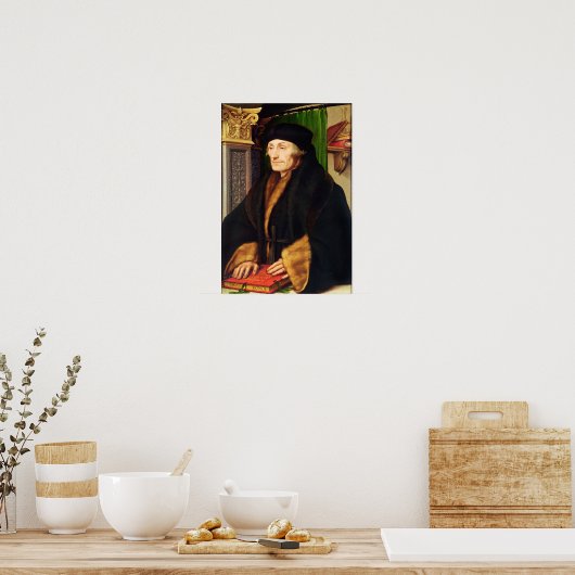 Portret van Erasmus, 1523 Poster (Keuken)