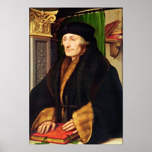 Portret van Erasmus, 1523 Poster (Voorkant)
