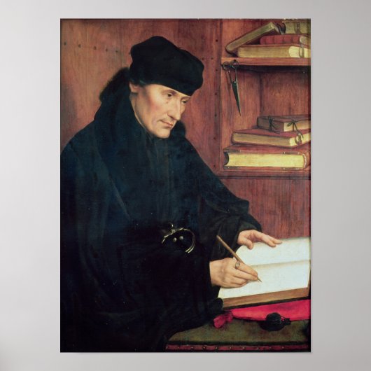 Portret van Erasmus van Rotterdam Poster (Voorkant)