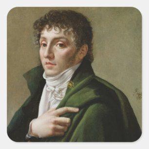 Portret van Etienne-Henri Mehul 1799 Vierkante Sticker