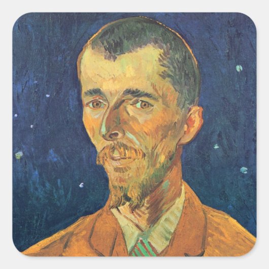 Portret van Eugene Boch door Vincent van Gogh Vierkante Sticker (Voorkant)