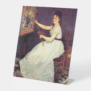 Portret van Eva Gonzales Reclamebord Met Voetstuk