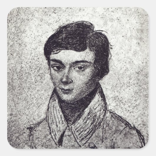 Portret van Evariste Galois Vierkante Sticker (Voorkant)