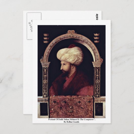 Portret van Fatih Sultan Mehmed Ii de Veroveraar Briefkaart (Voorkant / Achterkant)