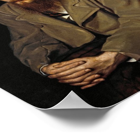Portret van Fedor Dostoyevsky door Vasily Perov Poster (Hoek)