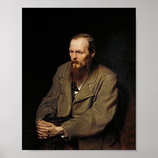 Portret van Fedor Dostoyevsky door Vasily Perov Poster (Voorkant)