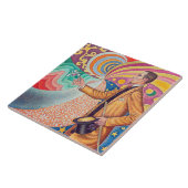 Portret van Felix Feneon, Signac Tegeltje (Zijkant)