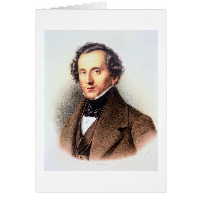 Portret van Felix Mendelssohn (1809-47) (litho) (Voorkant)