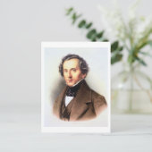 Portret van Felix Mendelssohn (1809-47) (litho) Briefkaart (Staand voorkant)