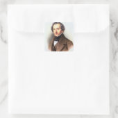 Portret van Felix Mendelssohn (1809-47) (litho) Vierkante Sticker (Tas)