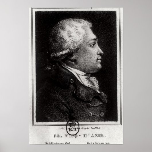 Portret van Felix Vicq d'Azyr Poster (Voorkant)