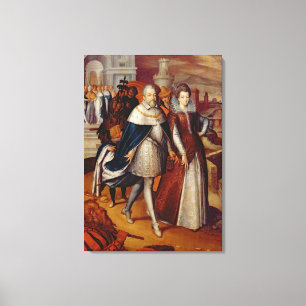 Portret van Ferdinand I en zijn nicht Canvas Afdruk