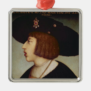 Portret van Ferdinand I, Heilige Romeinse keizer Metalen Ornament