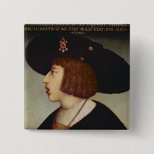 Portret van Ferdinand I, Heilige Romeinse keizer Vierkante Button 5,1 Cm