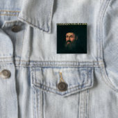 Portret van Ferdinand Magellan Vierkante Button 5,1 Cm (In situ)