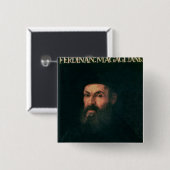 Portret van Ferdinand Magellan Vierkante Button 5,1 Cm (Voorkant /achterkant)