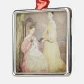 Portret van Florence Nightingale en haar Metalen Ornament (Links)