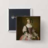 Portret van Frances Macartney, c.1745 Vierkante Button 5,1 Cm (Voorkant /achterkant)