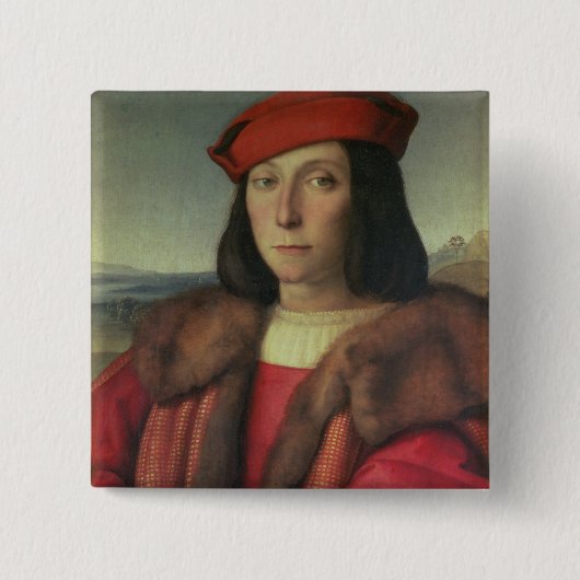 Portret van Francesco della Rovere, hertog van Urb Vierkante Button 5,1 Cm (Voorkant)